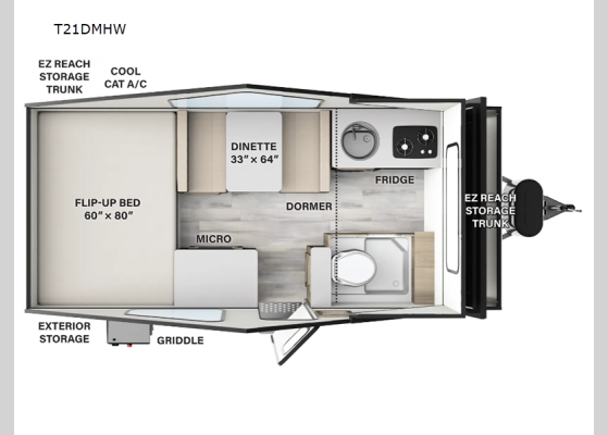 Floorplan - 2025 Flagstaff Hard Side High Wall Series T21DMHW A-Frames