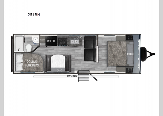 Floorplan - 2024 Trail Runner 251BH Travel Trailer