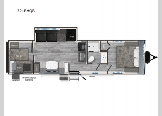 Floorplan - 2024 Trail Runner 321BHQB Travel Trailer