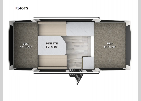 Floorplan - 2025 Flagstaff OTG F14OTG Folding Pop-Up Camper