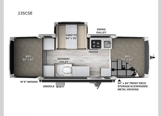 Floorplan - 2025 Flagstaff SE 23SCSE Folding Pop-Up Camper