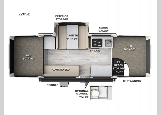 Floorplan - 2025 Flagstaff SE 228SE Folding Pop-Up Camper