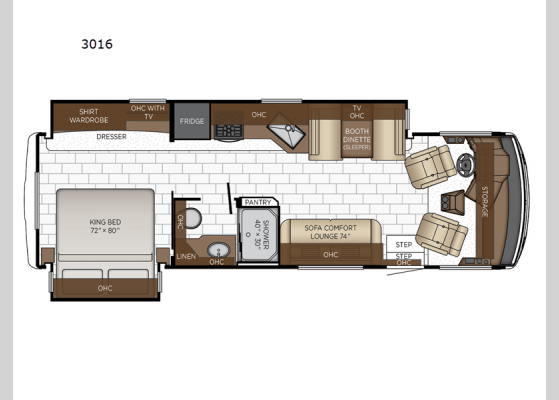 Floorplan - 2025 Bay Star Sport 3016 Motor Home Class A