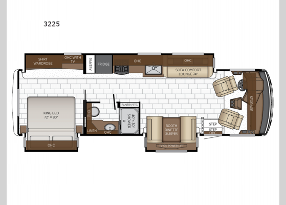 Floorplan - 2025 Bay Star Sport 3225 Motor Home Class A