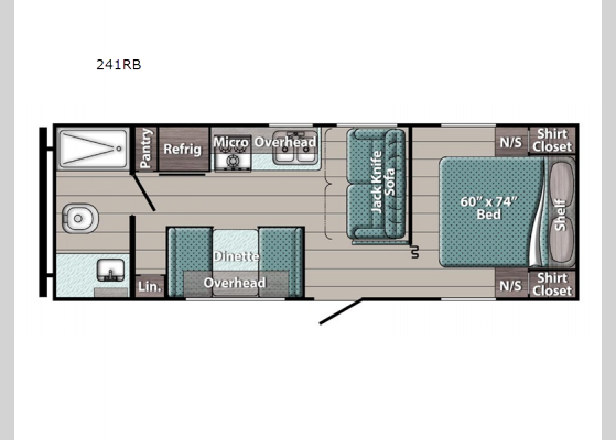 Floorplan - 2024 Ameri-Lite Ultra Lite 241RB Travel Trailer