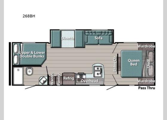 Floorplan - 2024 Ameri-Lite Ultra Lite 268BH Travel Trailer