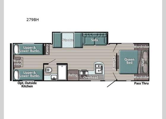 Floorplan - 2024 Ameri-Lite Ultra Lite 279BH Travel Trailer