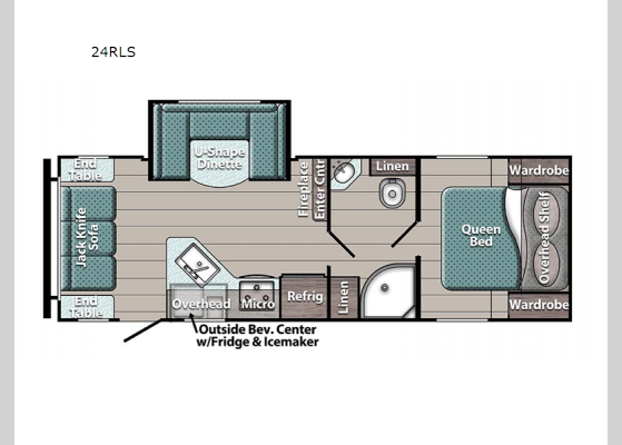 Floorplan - 2024 Ameri-Lite Ultra Lite 24RLS Travel Trailer