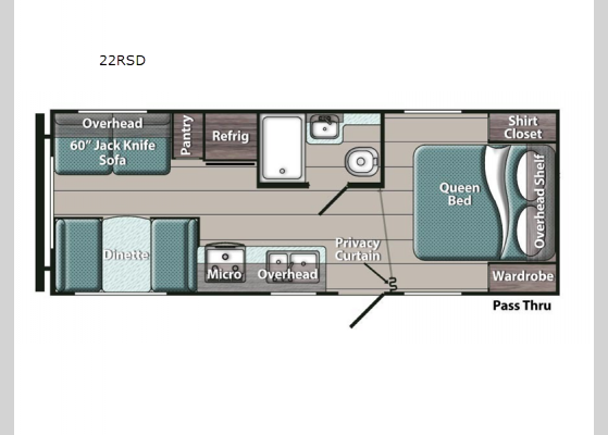 Floorplan - 2024 Ameri-Lite Ultra Lite 22RSD Travel Trailer