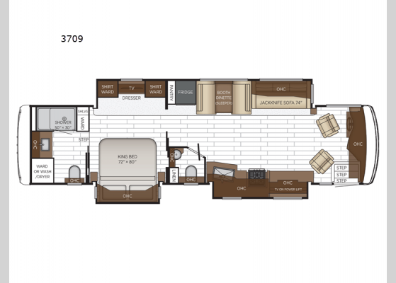 Floorplan - 2025 Northern Star 3709 Motor Home Class A - Diesel