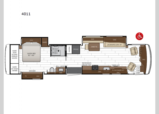 Floorplan - 2025 Northern Star 4011 Motor Home Class A - Diesel