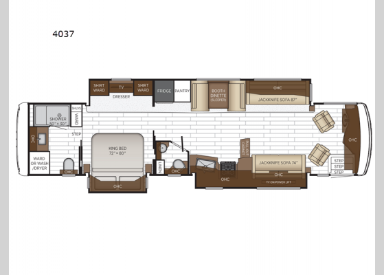 Floorplan - 2025 Northern Star 4037 Motor Home Class A - Diesel