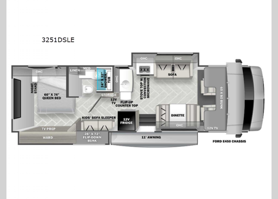 Floorplan - 2025 Forester LE 3251DSLE Ford Motor Home Class C