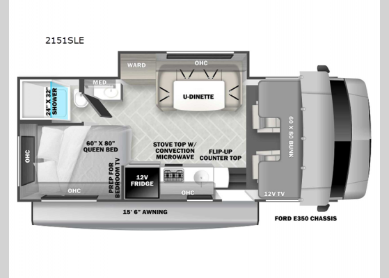 Floorplan - 2025 Forester LE 2151SLE Ford Motor Home Class C