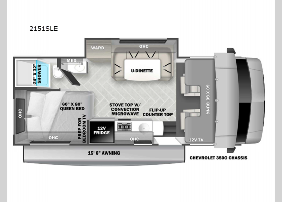 Floorplan - 2025 Forester LE 2151SLE Chevy Motor Home Class C