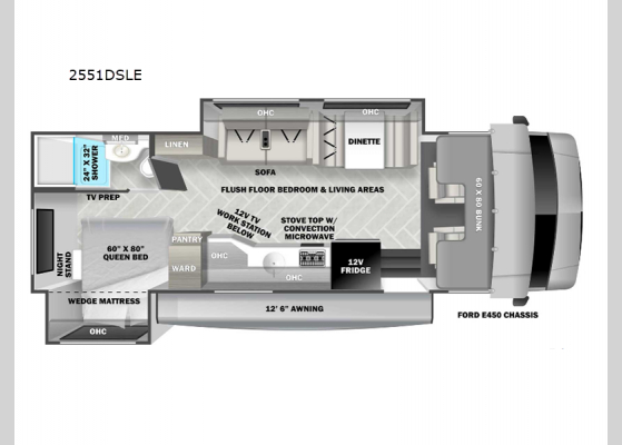 Floorplan - 2025 Forester LE 2551DSLE Ford Motor Home Class C