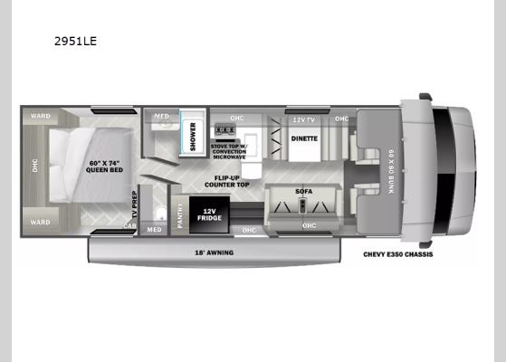 Floorplan - 2025 Forester LE 2951LE Ford Motor Home Class C