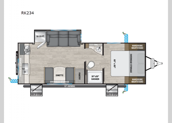 Floorplan - 2025 Delta Ultra Lite RK234 Travel Trailer