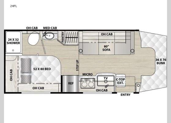 Floorplan - 2025 Cross Trail XLS 24FL Motor Home Class C - Diesel