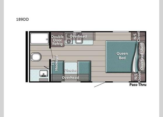 Floorplan - 2024 Ameri-Lite Super Lite 189DD Travel Trailer