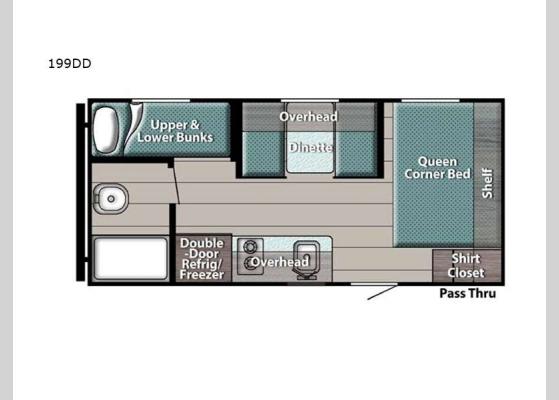 Floorplan - 2024 Ameri-Lite Super Lite 199DD Travel Trailer