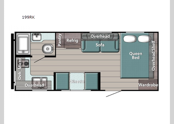 Floorplan - 2024 Ameri-Lite Super Lite 199RK Travel Trailer