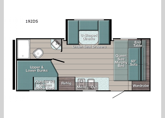 Floorplan - 2024 Ameri-Lite Super Lite 192DS Travel Trailer