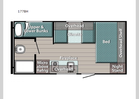 Floorplan - 2024 Ameri-Lite Super Lite 177BH Travel Trailer