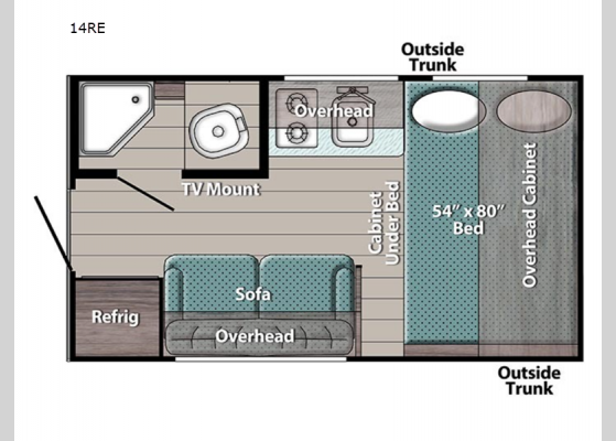 Floorplan - 2024 Ameri-Lite Super Lite 14RE Travel Trailer