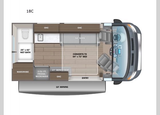 Floorplan - 2025 Comet 18C Motor Home Class B