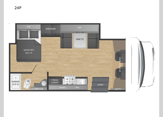 Floorplan - 2025 Phantom 24P Motor Home Class C