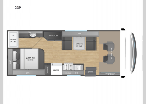 Floorplan - 2025 Phantom 23P Motor Home Class C