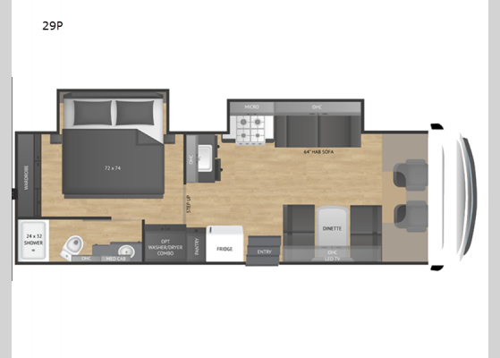 Floorplan - 2025 Phantom 29P Motor Home Class C