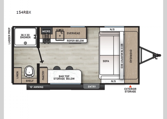 Floorplan - 2025 Catalina Summit Series 7 154RBX Travel Trailer