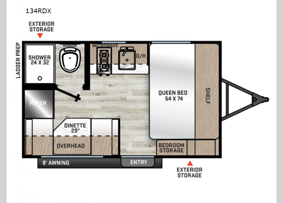 Floorplan - 2025 Catalina Summit Series 7 134RDX Travel Trailer