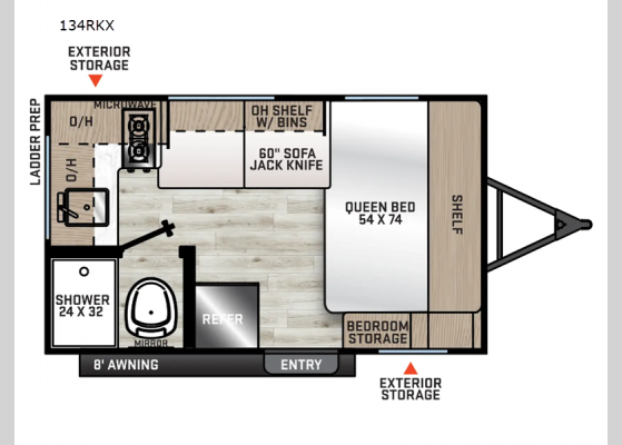 Floorplan - 2025 Catalina Summit Series 7 134RKX Travel Trailer