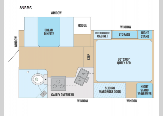 Floorplan - 2024 Adventurer 89RBS Truck Camper