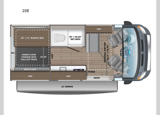 Floorplan - 2025 Swift 20E Motor Home Class B