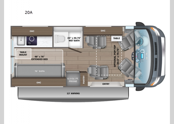 Floorplan - 2025 Swift 20A Motor Home Class B