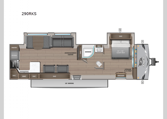 Floorplan - 2025 Jay Flight 290RKS Travel Trailer