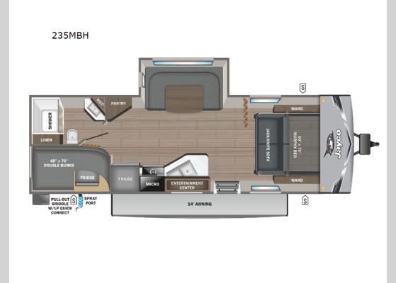 Floorplan - 2025 Jay Flight 235MBH Travel Trailer