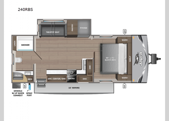 Floorplan - 2025 Jay Flight 240RBS Travel Trailer