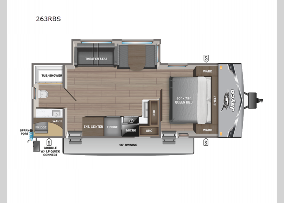 Floorplan - 2025 Jay Flight 263RBS Travel Trailer