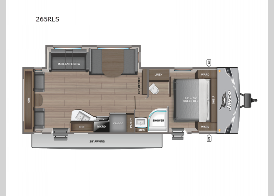 Floorplan - 2025 Jay Flight 265RLS Travel Trailer