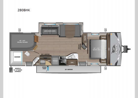 Floorplan - 2025 Jay Flight 280BHK Travel Trailer