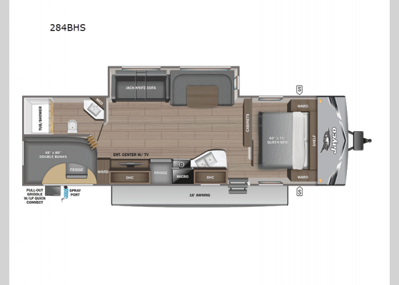 Floorplan - 2025 Jay Flight 284BHS Travel Trailer