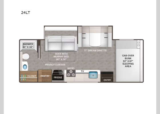 Floorplan - 2025 Chateau Sprinter 24LT Motor Home Class C - Diesel