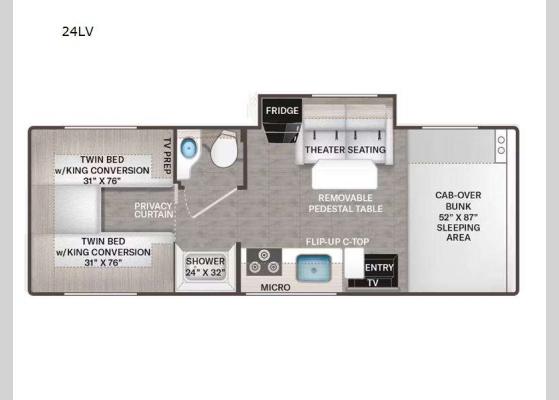 Floorplan - 2025 Chateau Sprinter 24LV Motor Home Class C - Diesel