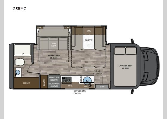 Floorplan - 2025 Vienna 25RMC Motor Home Class C - Diesel