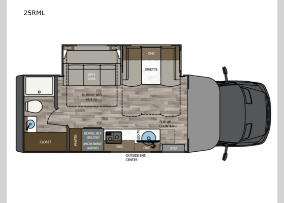 Floorplan - 2025 Vienna 25RML Motor Home Class C - Diesel